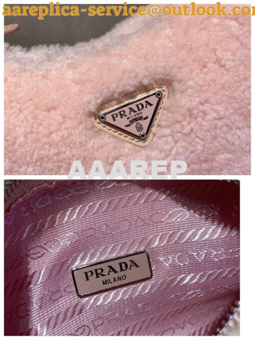 Replica Prada Re-edition 2000 Shearling Mini-bag 1NE515 Pink 7