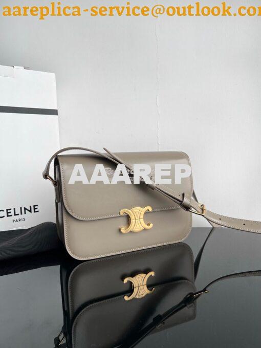 Replica Celine Triomphe Bag Natural Calfskin in Pebble Grey 3