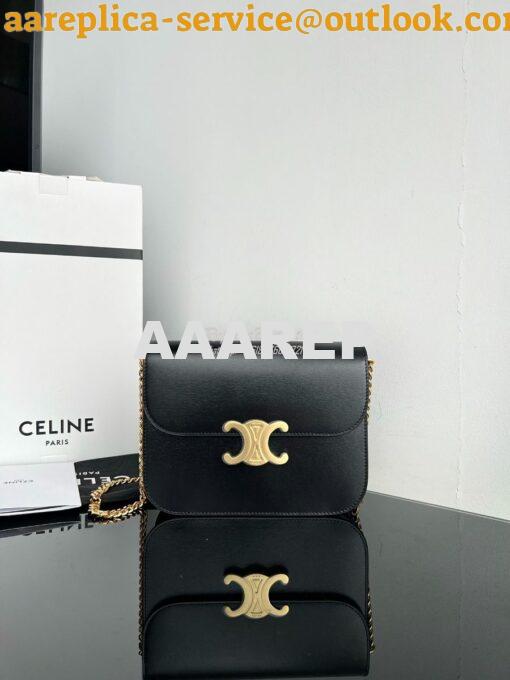 Replica Celine Medium College Bag In Shiny Calfskin 113583 Black 2