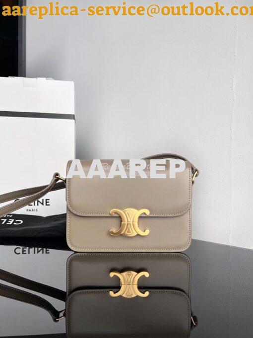 Replica Celine Triomphe Bag Natural Calfskin in Pebble Grey 11