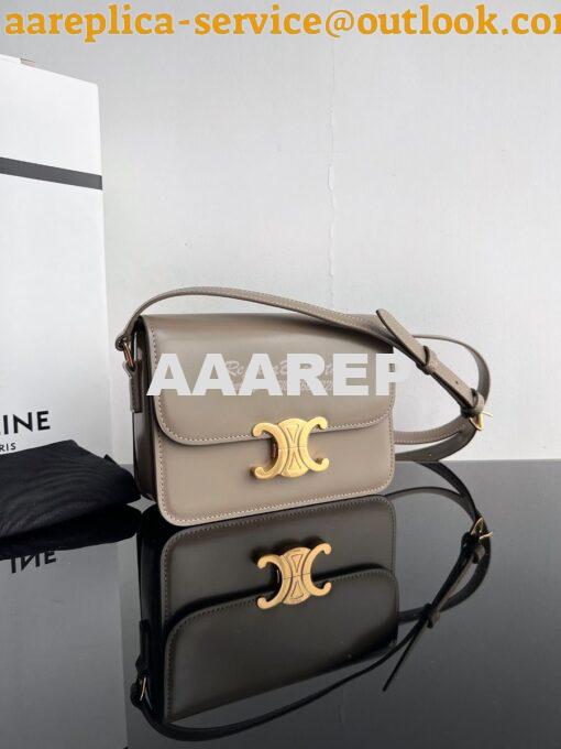 Replica Celine Triomphe Bag Natural Calfskin in Pebble Grey 12