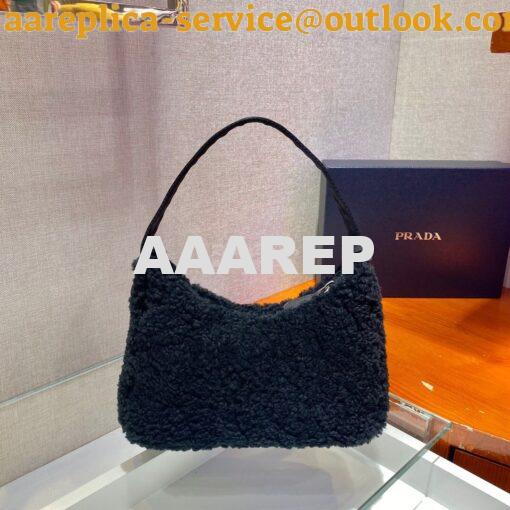 Replica Prada Re-edition 2000 Shearling Mini-bag 1NE515 Black 10