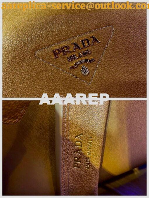 Replica Prada Medium Leather Handbag 1BC142 Cognac 6