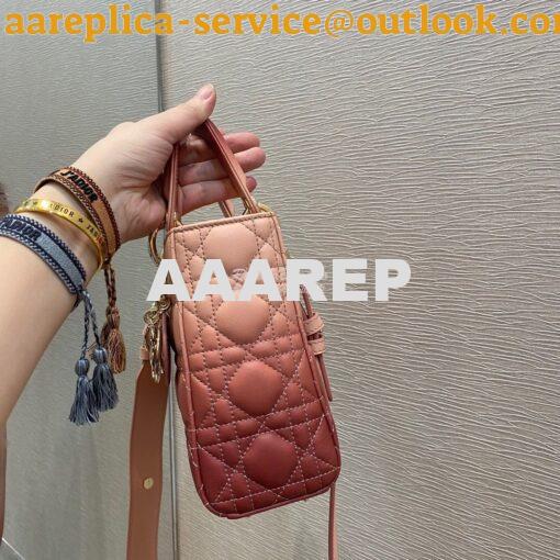 Replica Dior Lady Dior My ABCdior Bag Pink Gradient Cannage Lambskin M 3