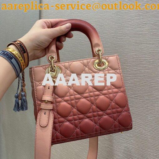 Replica Dior Lady Dior My ABCdior Bag Pink Gradient Cannage Lambskin M 4