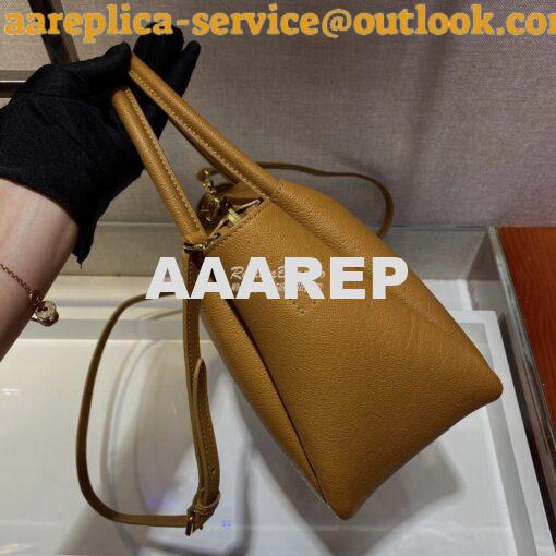 Replica Prada Small Leather Handbag 1BC145 Caramel 5