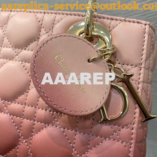 Replica Dior Lady Dior My ABCdior Bag Pink Gradient Cannage Lambskin M 6