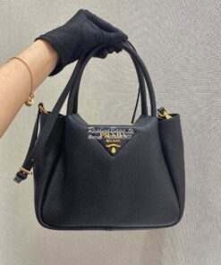 Replica Prada Small Leather Handbag 1BC145 Black