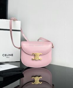 Replica Celine Teen Besace Triomphe In Shiny Calfskin 110413B Pink