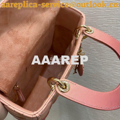 Replica Dior Lady Dior My ABCdior Bag Pink Gradient Cannage Lambskin M 7