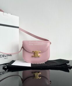 Replica Celine Teen Besace Triomphe In Shiny Calfskin 110413B Pink 2