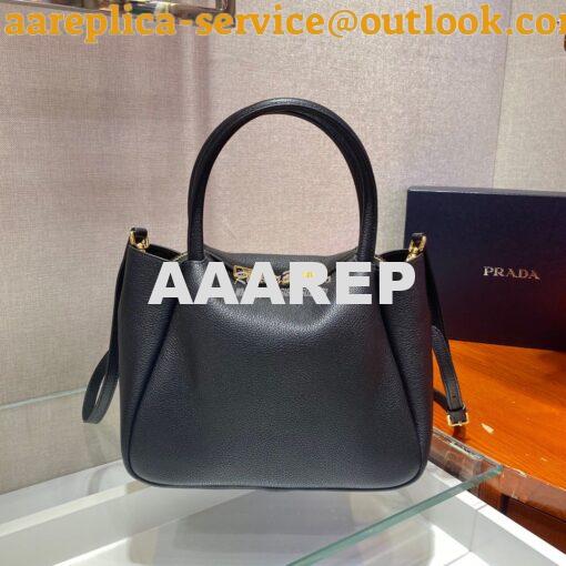 Replica Prada Small Leather Handbag 1BC145 Black 5