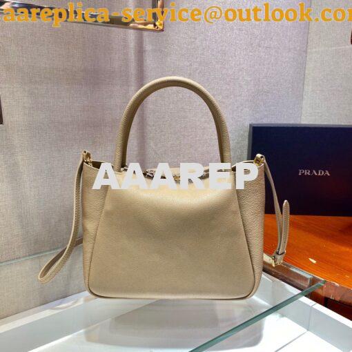 Replica Prada Small Leather Handbag 1BC145 Beige 8