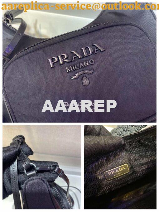 Replica Prada Nylon Hobo Bag with Braided Strap 1BC123 5