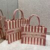 Replica Dior Book Tote Beige Stripes Embroidery Canvas Bag 14