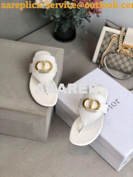 Replica Dior 30 Montaigne Flat Thong KCQ386 White 7