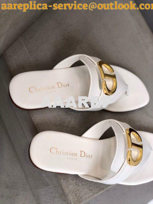 Replica Dior 30 Montaigne Flat Thong KCQ386 White 8