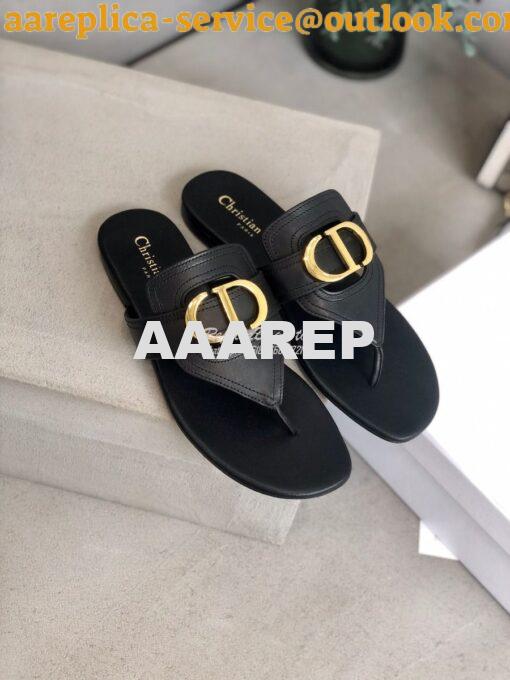 Replica Dior 30 Montaigne Flat Thong KCQ386 Black 2