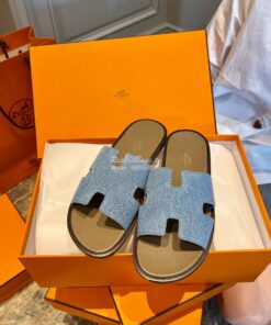 Replica Hermes Izmir Sandals Denim Blue H181403 2