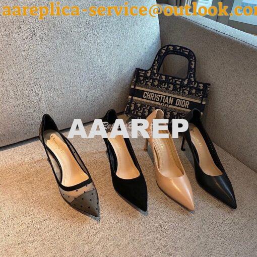 Replica Dior D-Moi Pump Black Suede Lambskin KDP487