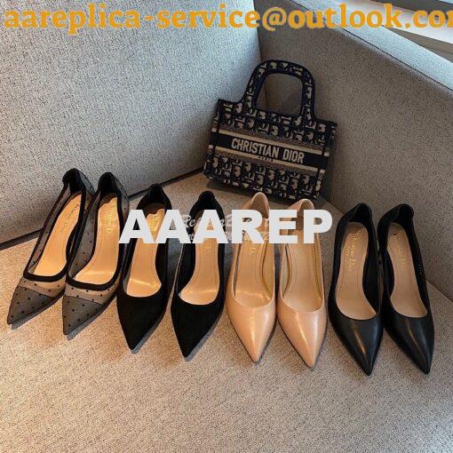 Replica Dior D-Moi Pump Black Suede Lambskin KDP487 2