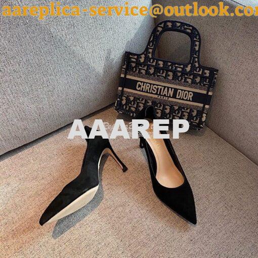 Replica Dior D-Moi Pump Black Suede Lambskin KDP487 6