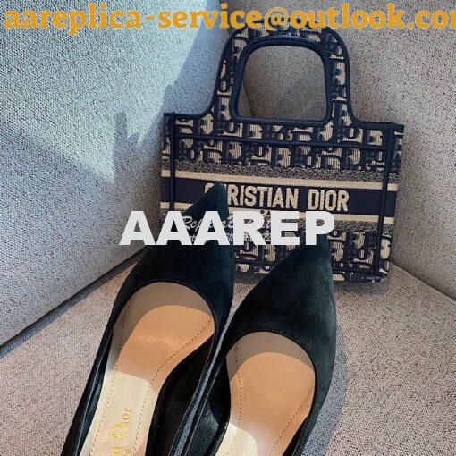 Replica Dior D-Moi Pump Black Suede Lambskin KDP487 7