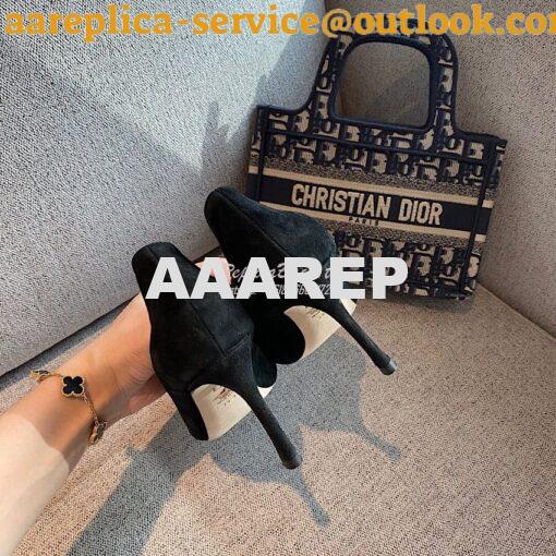 Replica Dior D-Moi Pump Black Suede Lambskin KDP487 8