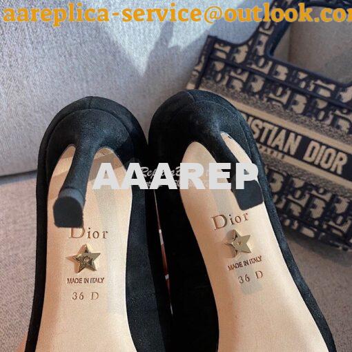 Replica Dior D-Moi Pump Black Suede Lambskin KDP487 9