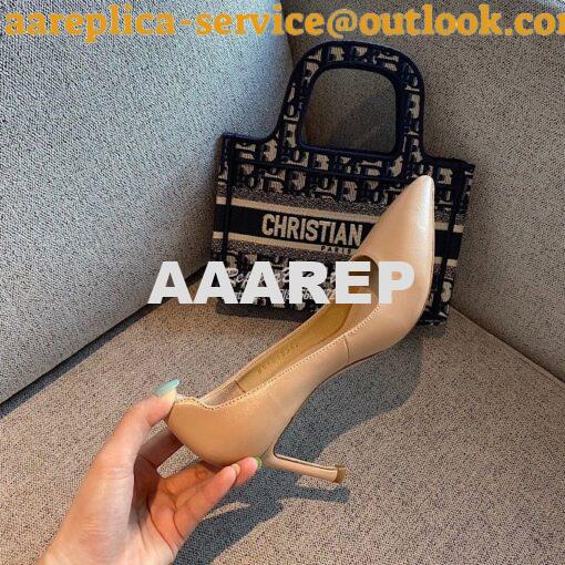 Replica Dior D-Moi Pump Nude Lambskin KDP487 7