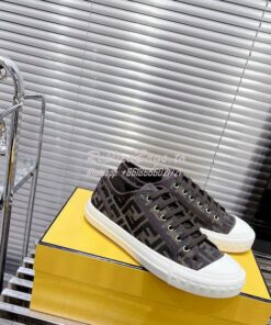 Replica Fendi Domino FF fabric low-tops Sneakers Men Female 7E1553 2