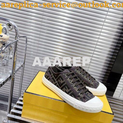 Replica Fendi Domino FF fabric low-tops Sneakers Men Female 7E1553 2