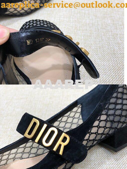 Replica Dior Mary Jane Ballet Pump in Black Mesh KCB651 7