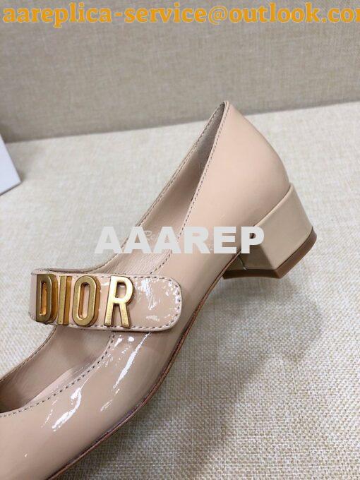 Replica Dior Mary Jane Ballet Pump Patent Calfskin KCB651 Beige 7