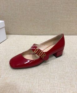 Replica Dior Mary Jane Ballet Pump Patent Calfskin KCB651 Red 2