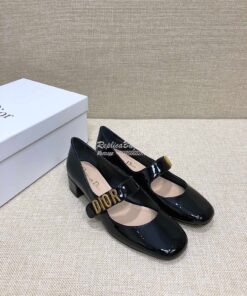 Replica Dior Mary Jane Ballet Pump Patent Calfskin KCB651 Black