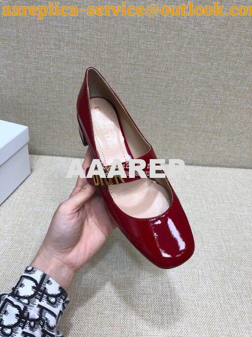 Replica Dior Mary Jane Ballet Pump Patent Calfskin KCB651 Red 5