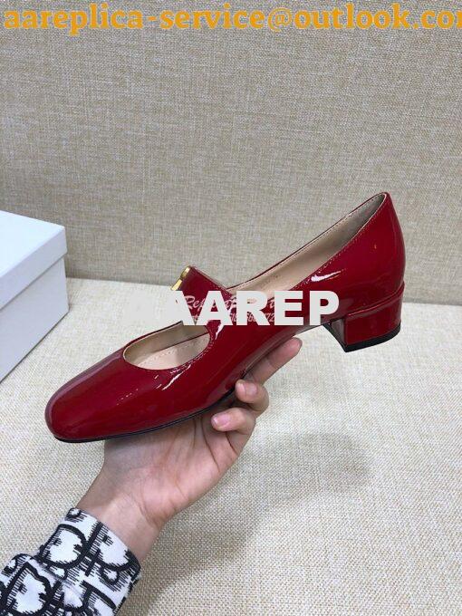 Replica Dior Mary Jane Ballet Pump Patent Calfskin KCB651 Red 6