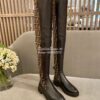 Replica Fendi Rockoko Black Leather Over-Knee Boots With Stretch Fabri 10