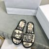 Replica Dior Chez Moi Slide Cannage Embroidered Velvet KCQ488 Black 8