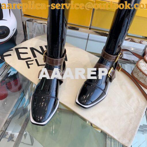 Replica Fendi Glossy Neoprene FFrame Harness Boots Black 8