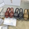 Replica Dior Chez Moi Slide Oblique Embroidered Velvet KCQ488 Brown 8