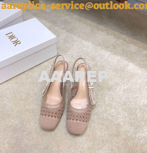 Replica Dior & Moi Slingback Pump Nude Cannage Mesh Embroidery KDP890 2