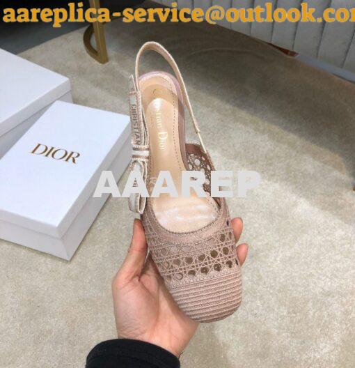 Replica Dior & Moi Slingback Pump Nude Cannage Mesh Embroidery KDP890 4