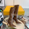 Replica Fendi Glossy Neoprene FFrame Harness Boots Heel Black 10