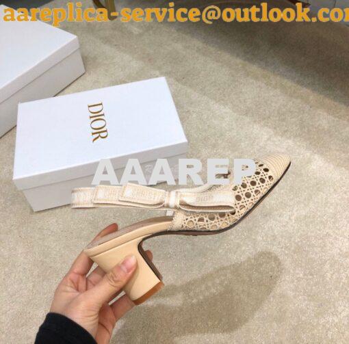 Replica Dior & Moi Slingback Pump Cream Cannage Mesh Embroidery KDP890 8