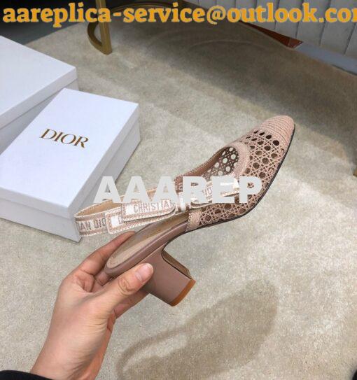 Replica Dior & Moi Slingback Pump Nude Cannage Mesh Embroidery KDP890 8