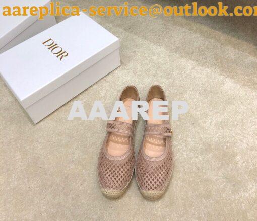 Replica Dior Caro Espadrille Ballerina Flat Nude Mesh Embroidery KCB67