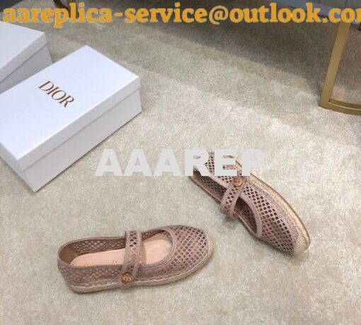 Replica Dior Caro Espadrille Ballerina Flat Nude Mesh Embroidery KCB67 4