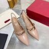 Replica Valentino Roman Stud Flat Mule In Metallic Calfskin VW2S0 Anti 10